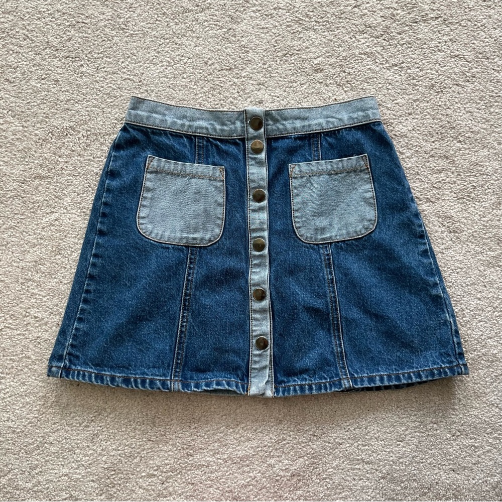 Urban Outfitters BDG Two-Toned Blue Denim‎ Mini-Skirt